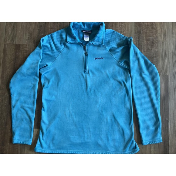 Patagonia Sweaters - Patagonia Pullover Sweater Womens Large Blue Capilene Thermal Zip Outdoor Layer